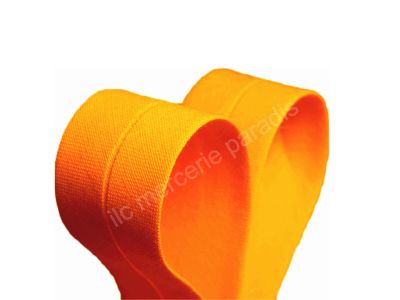 1 mètre de biais 20 mm polycoton orange fluo