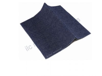 Percale Tissu Thermocollant Patch Couleur Bleu Jeans Foncé 12 x 45 cm - 100% Coton