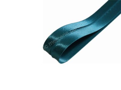 Biais Uni Satin Polyester Couleur Bleu Canard 20 mm
