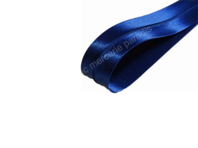 Biais Uni Satin Polyester Couleur Bleu Marine 40 mm