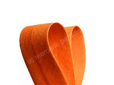 1 mètre de biais 20 mm polycoton orange foncé
